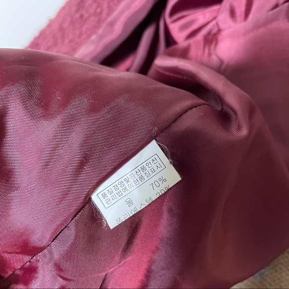 She’s Designed Italy Wool Blend Real Fur Pom Button Fashion Coat Size Large - 8 - Picture 17 of 17